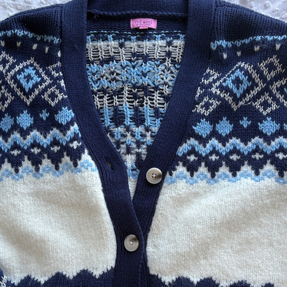 Francesca’s Blue & White Cardigan - Picture 2 of 4